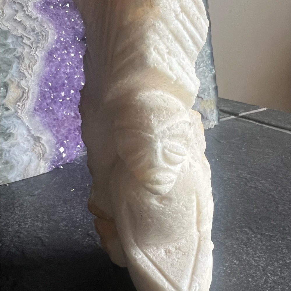 Carved White Stone Sculpture
